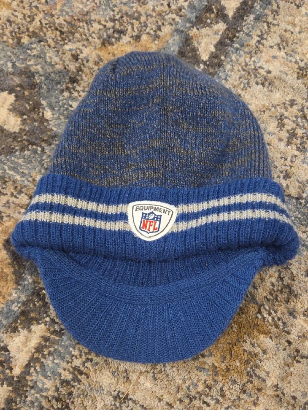 Reebok NY Giants Blue Knit Visor Beanie